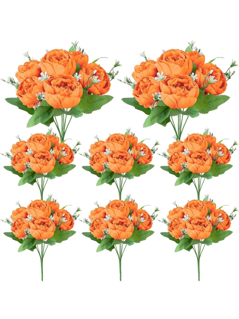 8 Pack Orange Peonies Artificial Flowers
Fall Fake Silk Hydrangea Bouquets